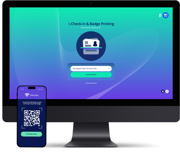 FpBadge check-in app interface