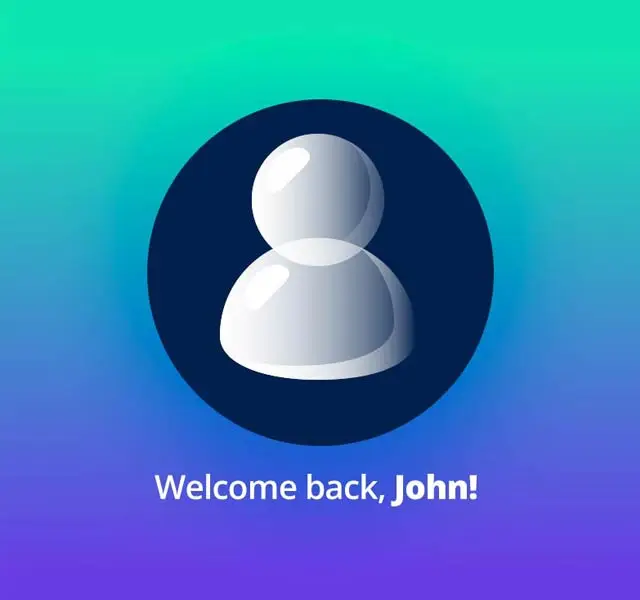 Greeting a user upon login to their personalized dashboard.